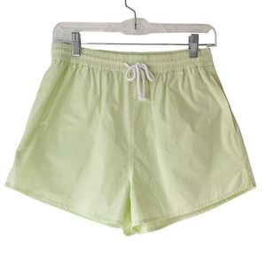 NWT BP High Rise Retro Cream Lime Green Athletic Shorts Womens Size Small